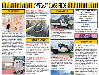 chitchat classifieds allow you to buy and sell in the free local newspaper