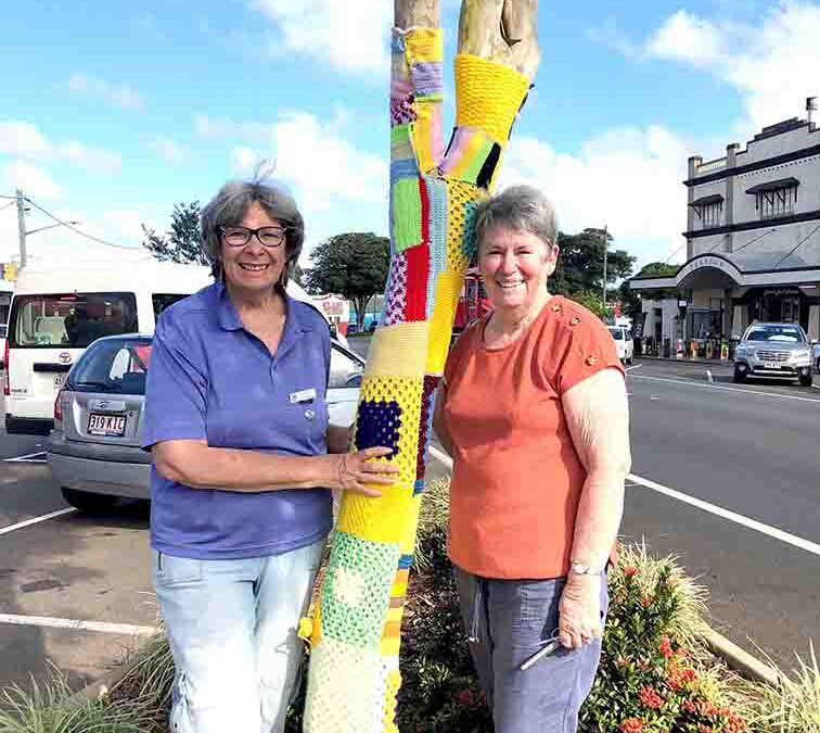 QCWA Childers Yarnbombing chitchat newspaper