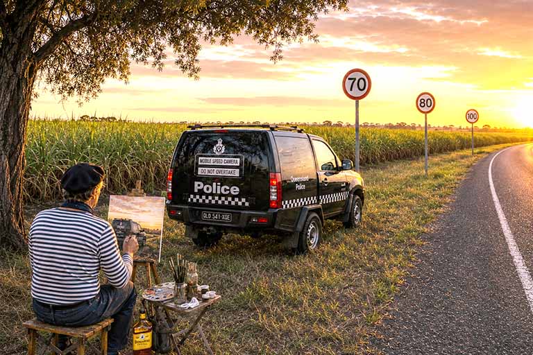 Speed Camera Art in Bundaberg Qld