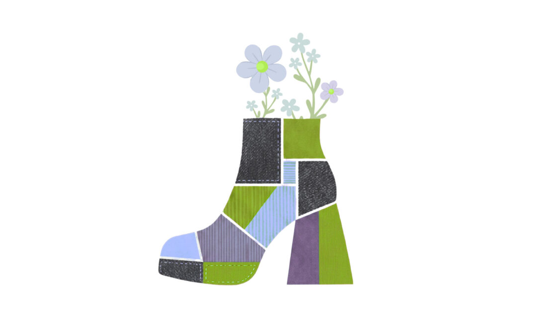 Danica Morgan - The Upcycled Exchange - Maryborough Qld - Chitchat Newspaper - community-focused organisation keep textiles out of landfill - boot with flower logo