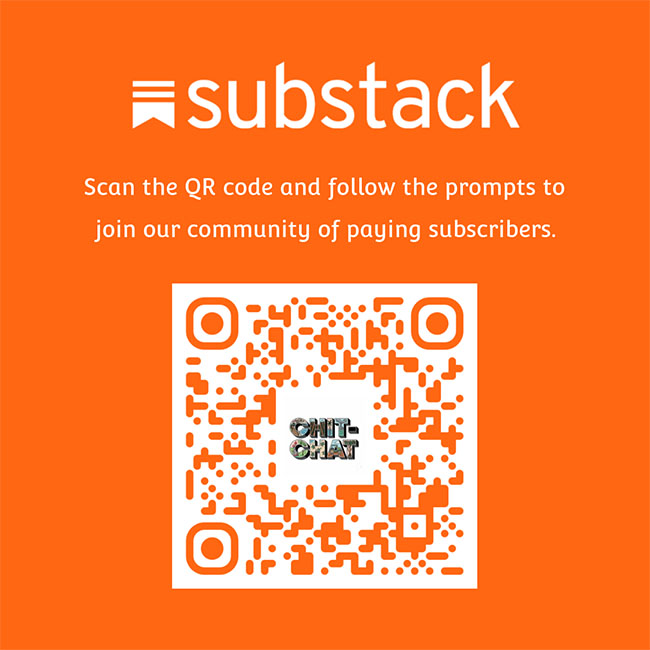 Substack qr code orange chitchat newspaper front page at the local beach near Bargara